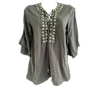 Michael Kors Safari Lace Up Top shirt